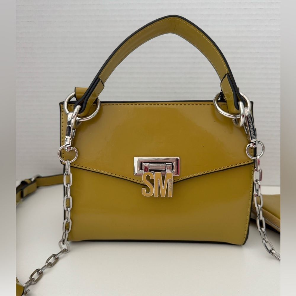 Steve Madden Yellow Mini Bag with Top Handle and Detachable Chain Strap